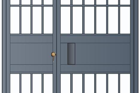 （雙扇電控平開門、柵欄門）